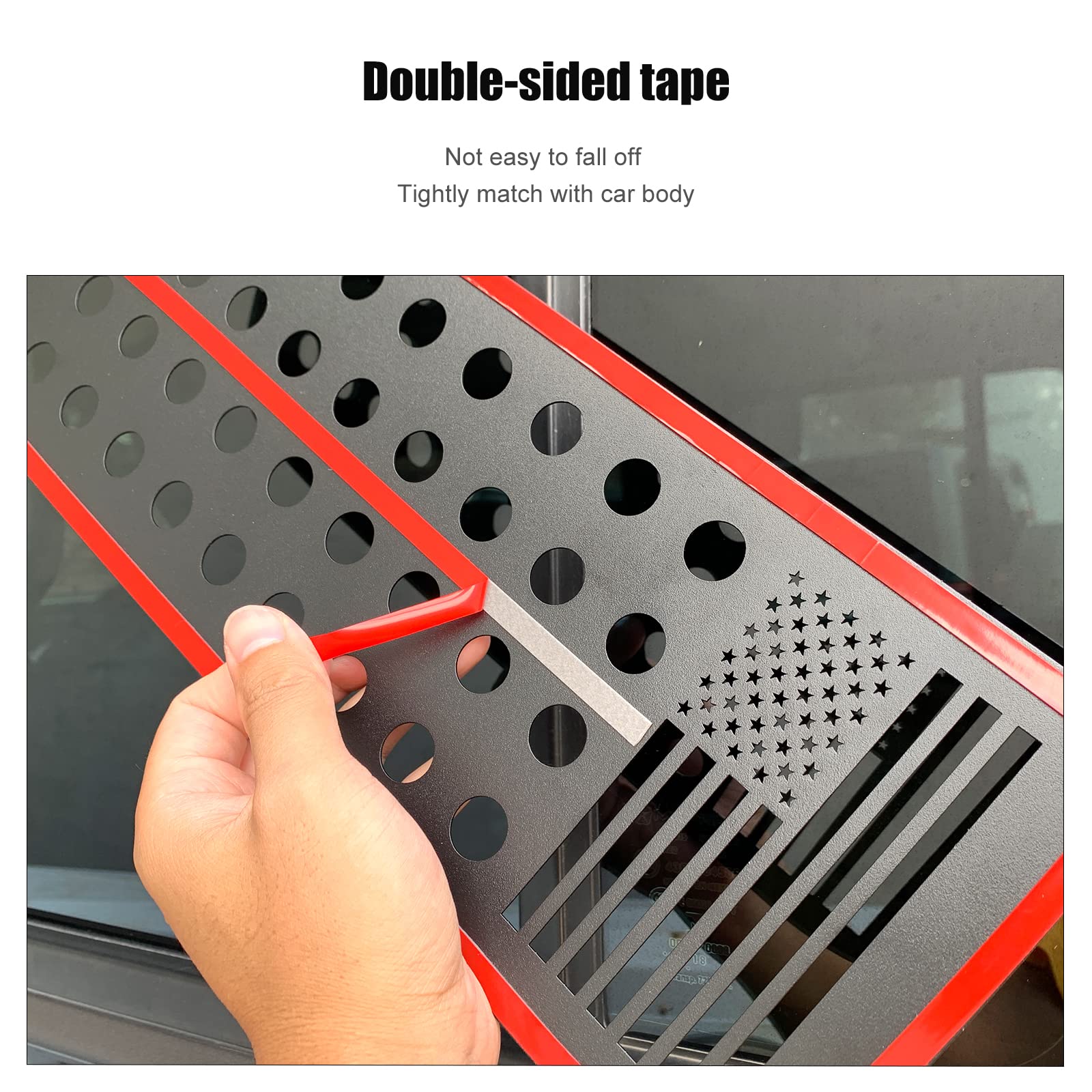 Jeep Wrangler JLU 4-Door & Gladiator JT Rear Side Window Decals - American Flag Exterior Trim Accessories (2018-2023 Models) | Perfect for Off-Road Adventures & Patriotic Style