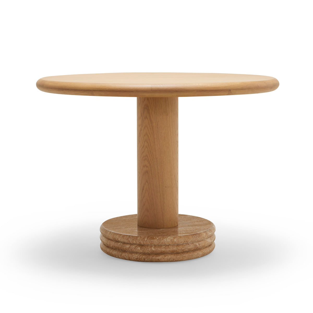 Oak & Travertine Bistro Dining Table - 41.3