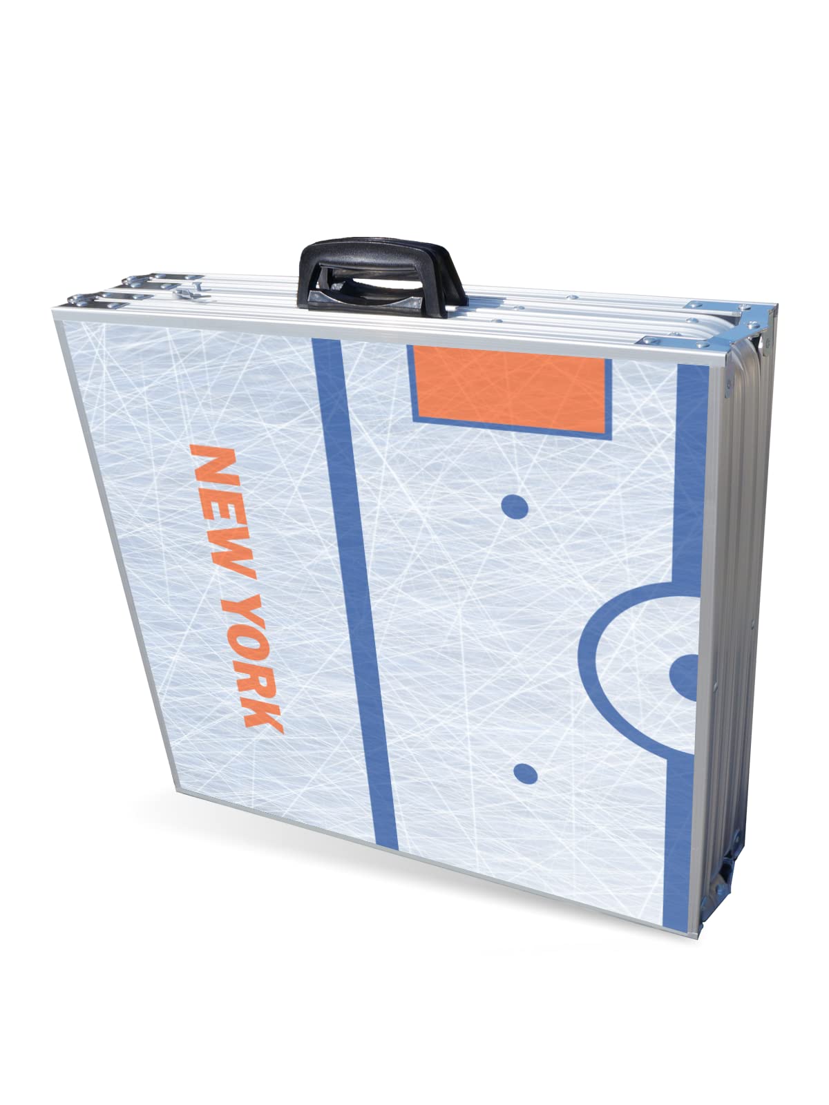 8-Foot Folding Portable Beer Pong Table with LED Lights & Optional Cup Holders - New York 2 Hockey Rink Style for Outdoor Parties, Tailgates & College Events