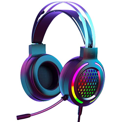RGB Gaming Headset with 7.1 Surround Sound & Deep Bass - USB Wired Headphones with Dual Mic for PC Gaming, Streaming & Esports - Perfect for PUBG, Fortnite & Competitive Gaming