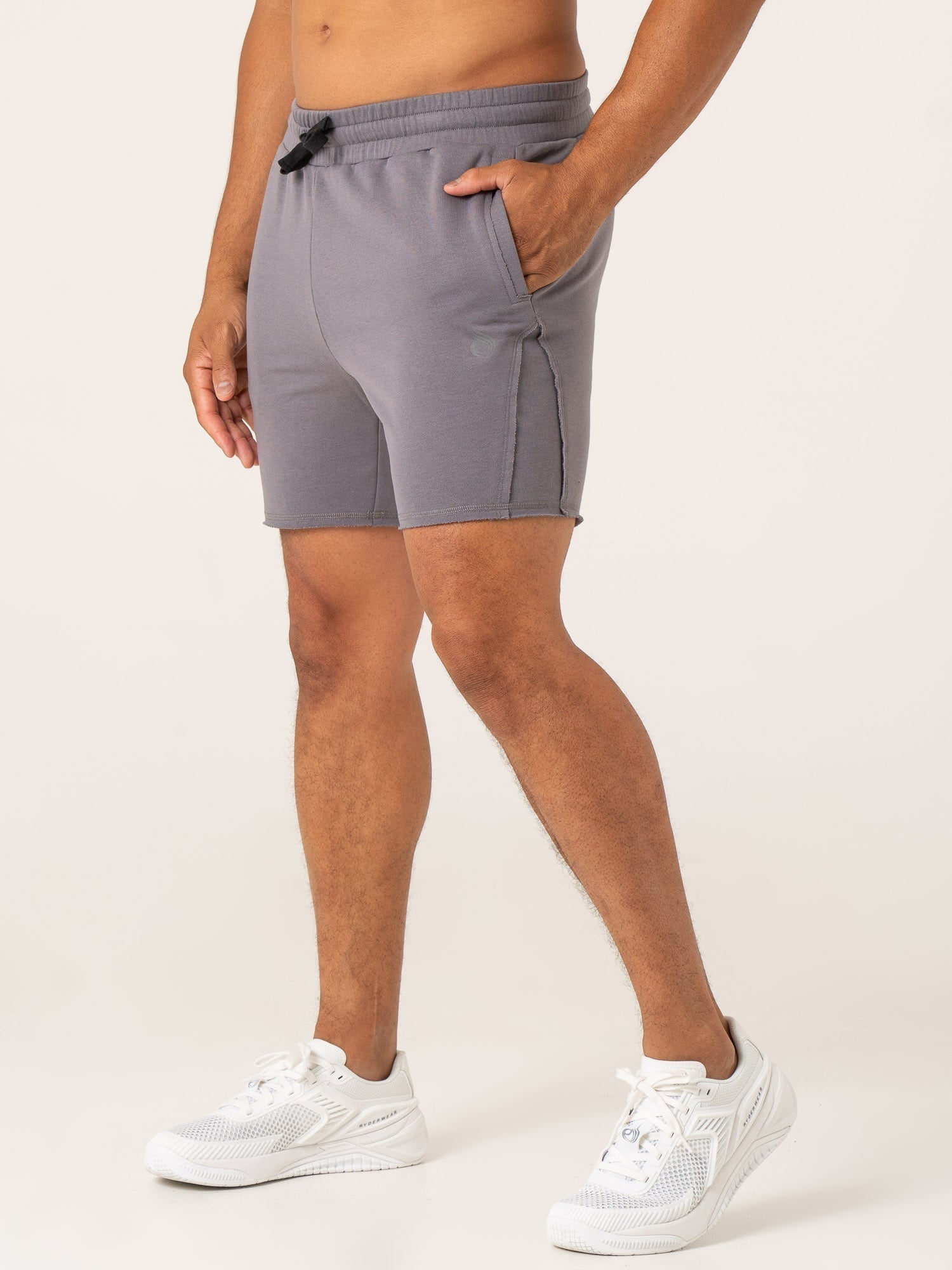 Force 6 Track Shorts for Men - Breathable Running Shorts with Pockets - Charcoal Gray Athletic Shorts for Gym, Jogging & Workout