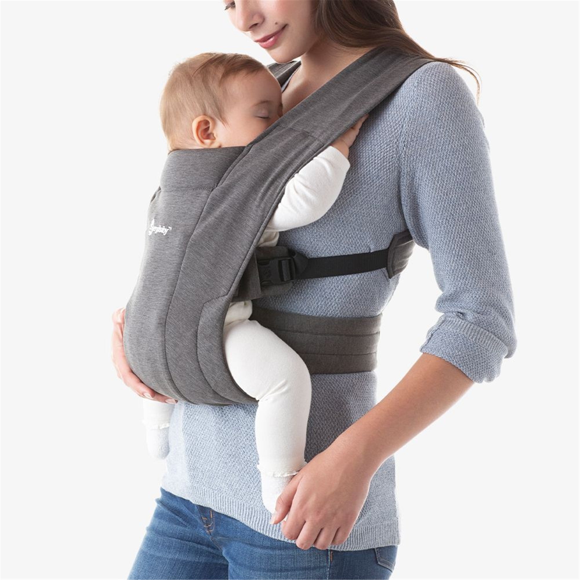 Ergobaby Embrace Baby Carrier - Soft & Comfortable Infant Carrier for Newborns to Toddlers - Heather Grey - Perfect for Hands-Free Parenting, Travel & Outdoor Adventures