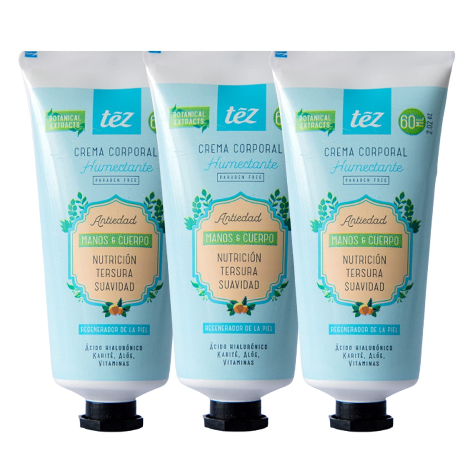 Tez Skin Care Moisturizing Body Cream Set - Scented Hand & Body Lotion, 3 Pack (6.7 Oz Each) for Dry Skin, Hydration & Daily Moisturizing - Perfect for Home, Office & Travel Use