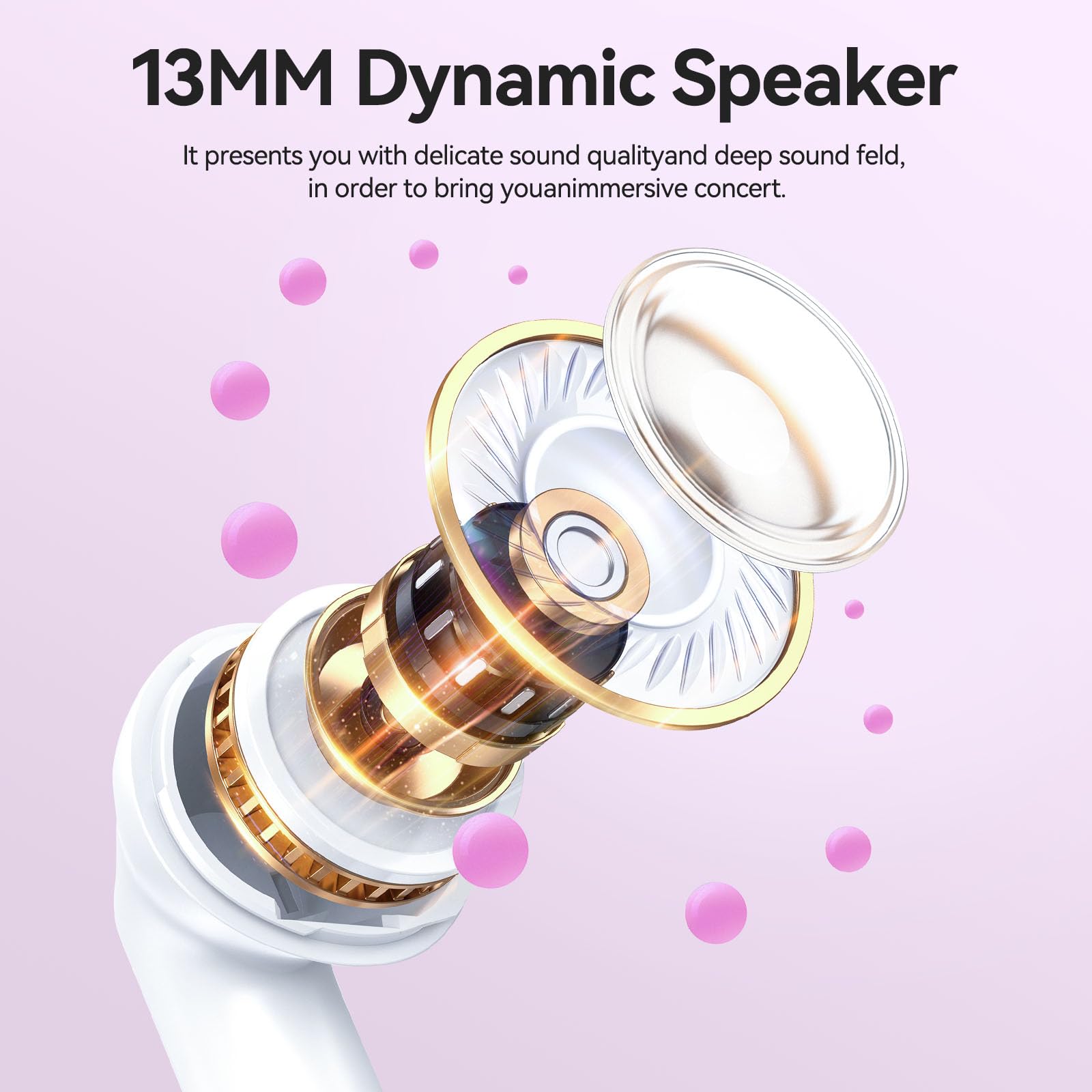 Bluetooth 5.3 Wireless Earbuds with ENC Noise Cancelling - 42H Playtime for Running & Workout
