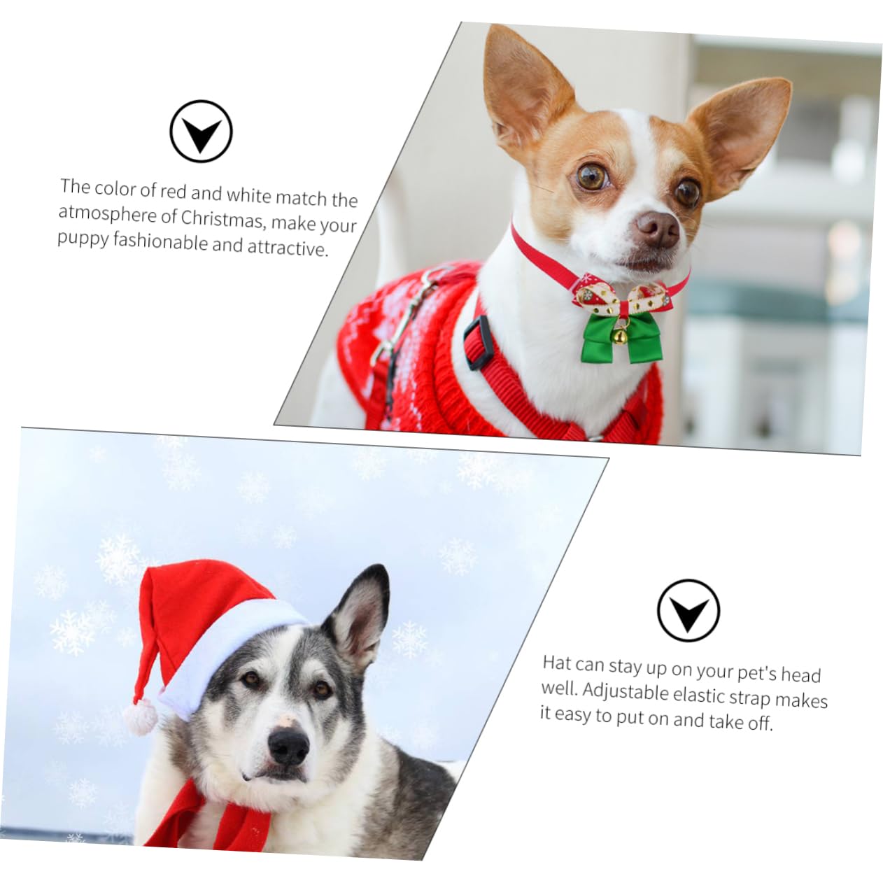 Balacoo Santa Suits 3pcs Pet Bow Tie & Scarf - Christmas Cat Costume for Holiday Parties