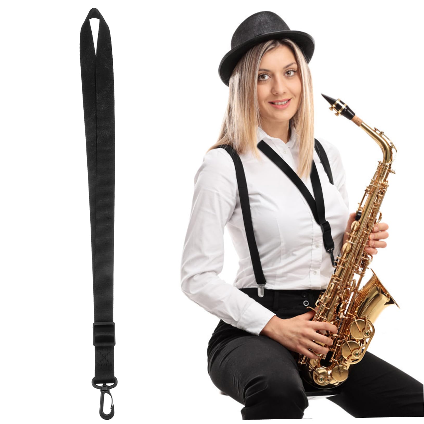 Premium Saxophone Neck Strap - Adjustable & Comfortable Sax Lanyard for Soprano, Alto, Tenor & Baritone Saxophones - Ideal for Musicians, Students & Performers - Perfect for Concerts, Practice & Band Performances