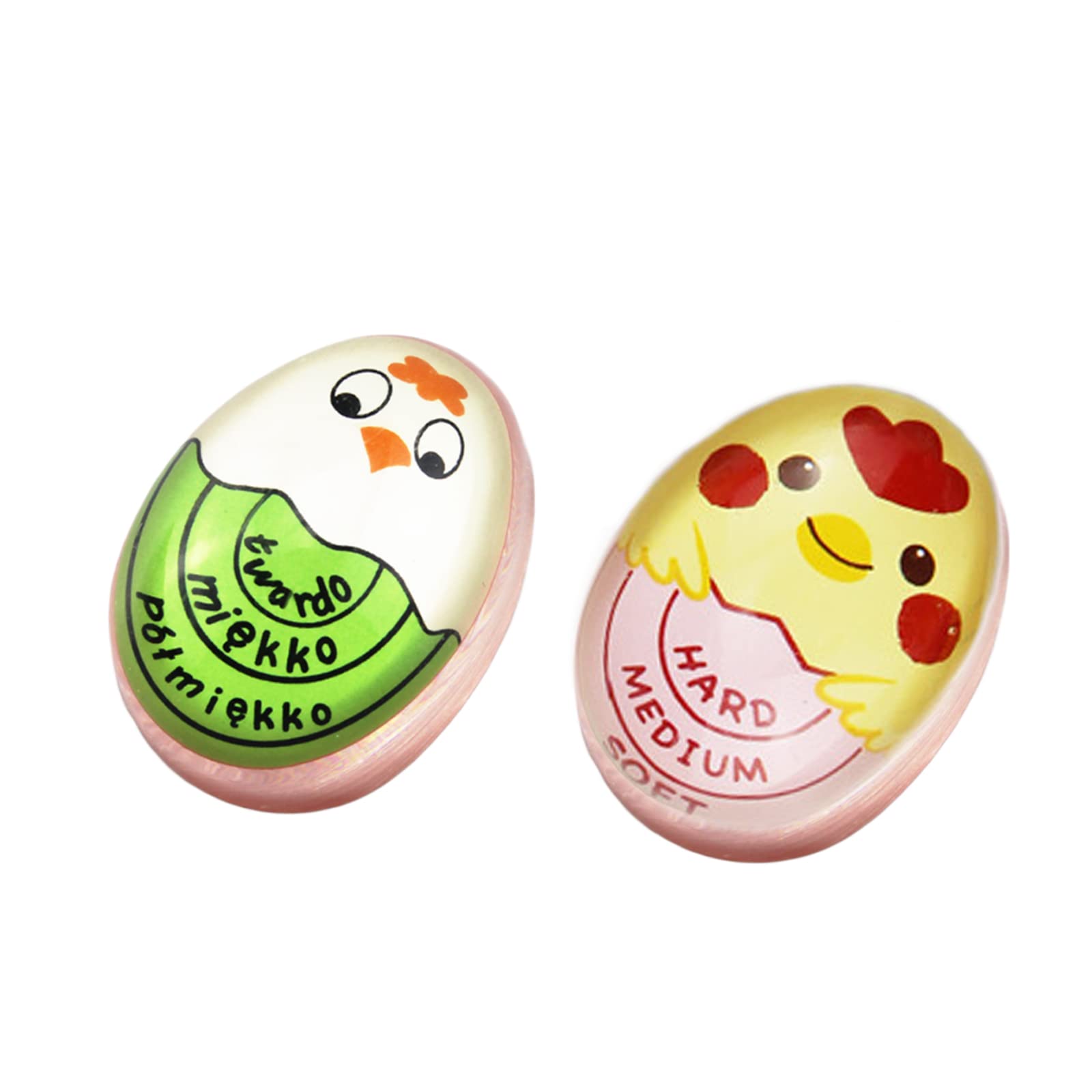 2-Piece Color Changing Egg Timer for Perfect Hard, Medium, Soft Boiled Eggs - Kitchen Cooking Tool for Breakfast, Meal Prep & Camping (2 Colors)