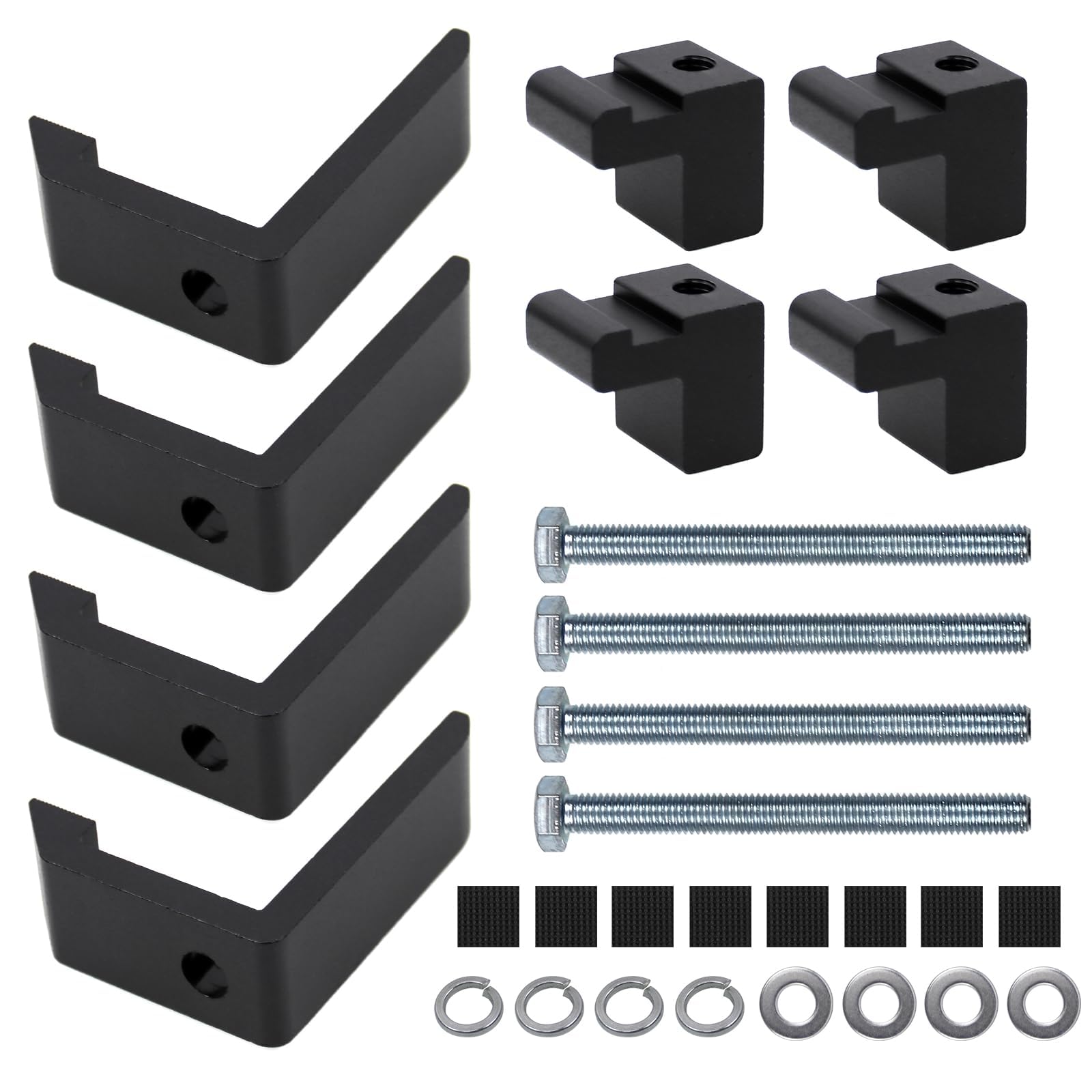 RULLINE Utility Track System Mounting Clamp Set (4-Pack) - Compatible with Toyota Tacoma & Tundra Truck Caps & Camper Shells | Heavy-Duty Aluminum Clamps for Secure Cargo Management | Perfect for Camping, Off-Roading & Work Truck Accessories