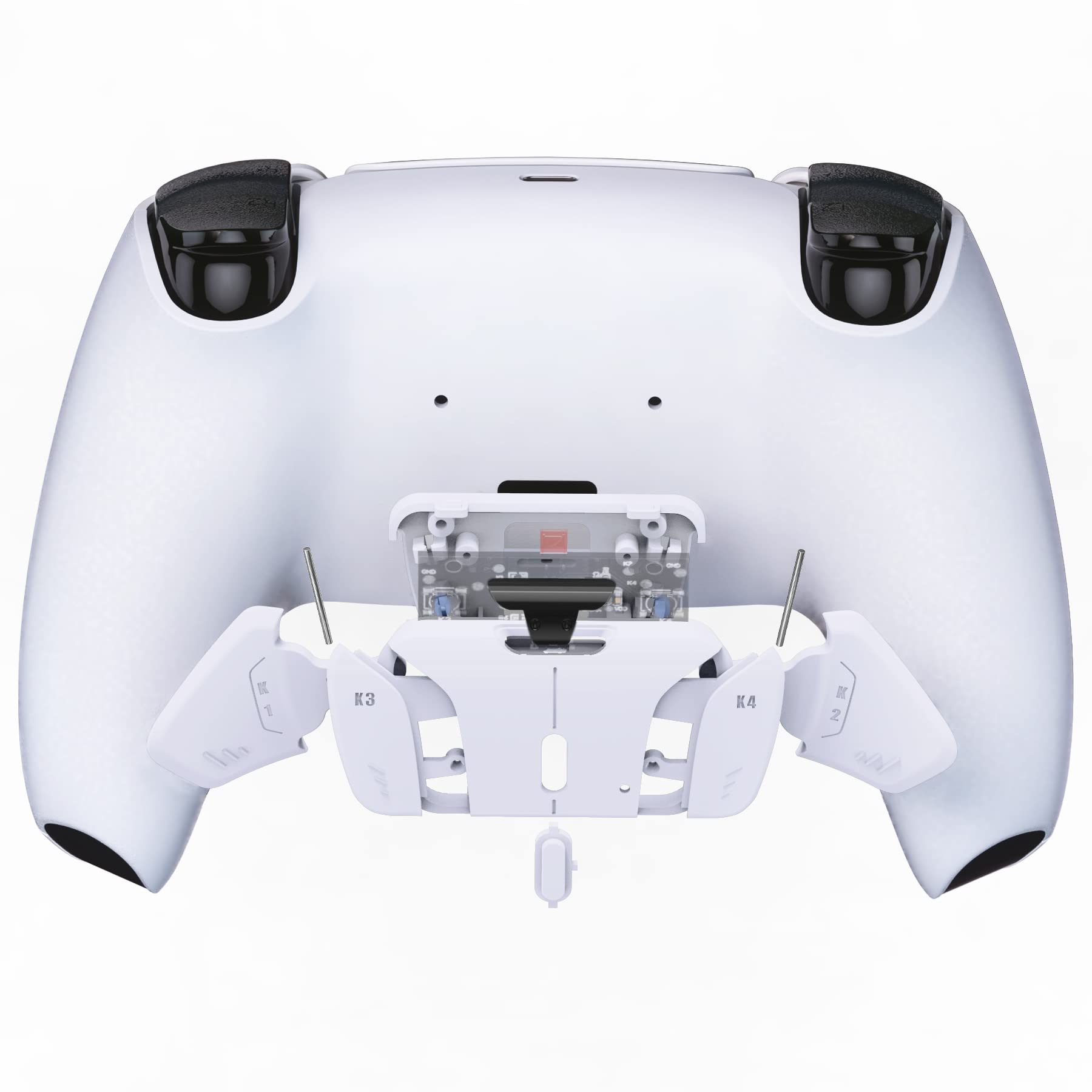 eXtremeRate K1 K2 K3 K4 Back Buttons for PS5 Controller - Replacement Rise4 Remap Kit (No Remap Board/Cables/Case) - Solid White - Perfect for FPS Gaming & Competitive Play