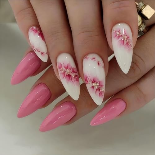 solid pink&floral diamond
