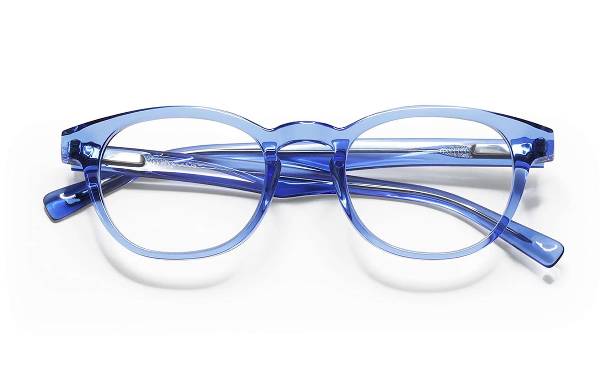 Eyebobs Clearly Unisex Blue Light Blocking Reading Glasses for Men & Women | Round Frame Computer Glasses for Screen Time & Office Work