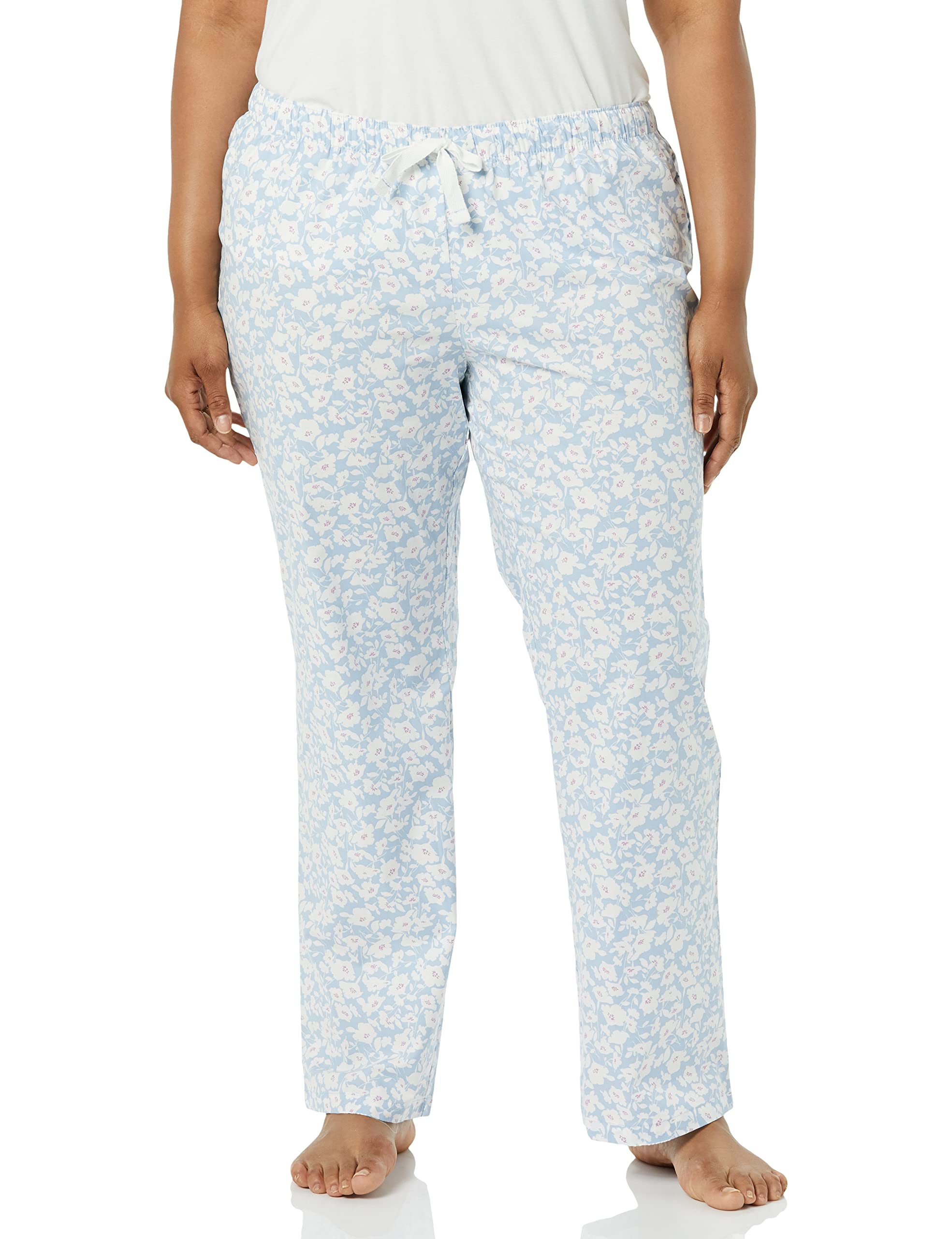 Amazon Essentials Women's Poplin Sleep Pants - Soft & Breathable Lounge Pajama Bottoms for Comfortable Nightwear and Relaxing at Home