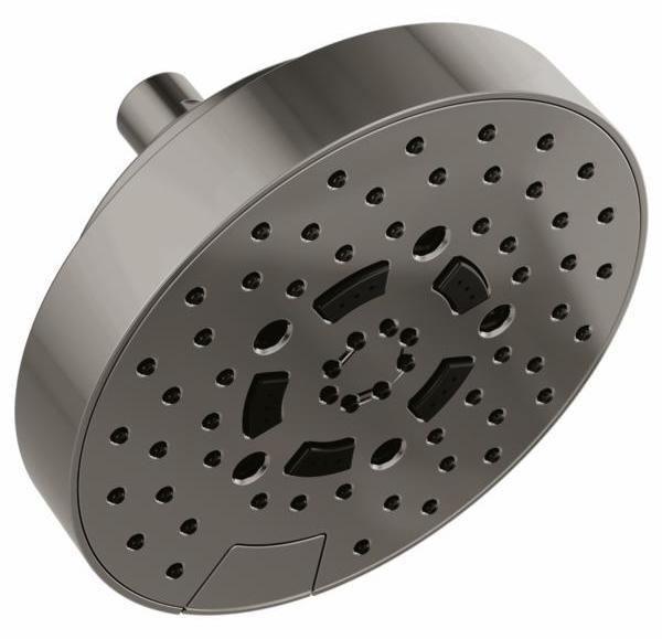 Brizo 87492 BNX Brilliance Black Onyx 7-Round H2OKinetic 5-Function Shower Head - 1.75 GPM Water Saving Luxury Shower for Spa-Like Bathroom Experience