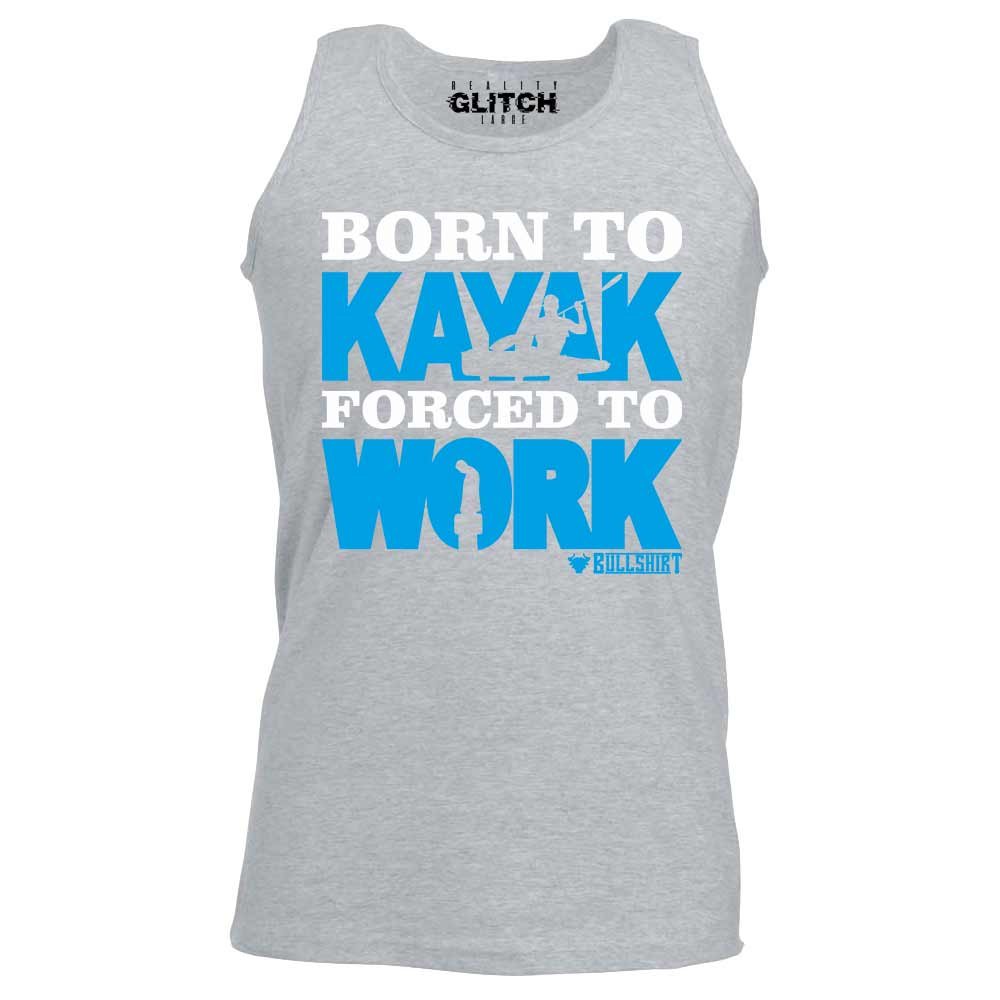 Reality Glitch Men's 'Born to Kayak Forced to Work' Funny Fishing Vest - Perfect for Kayaking, Fishing & Outdoor Adventures