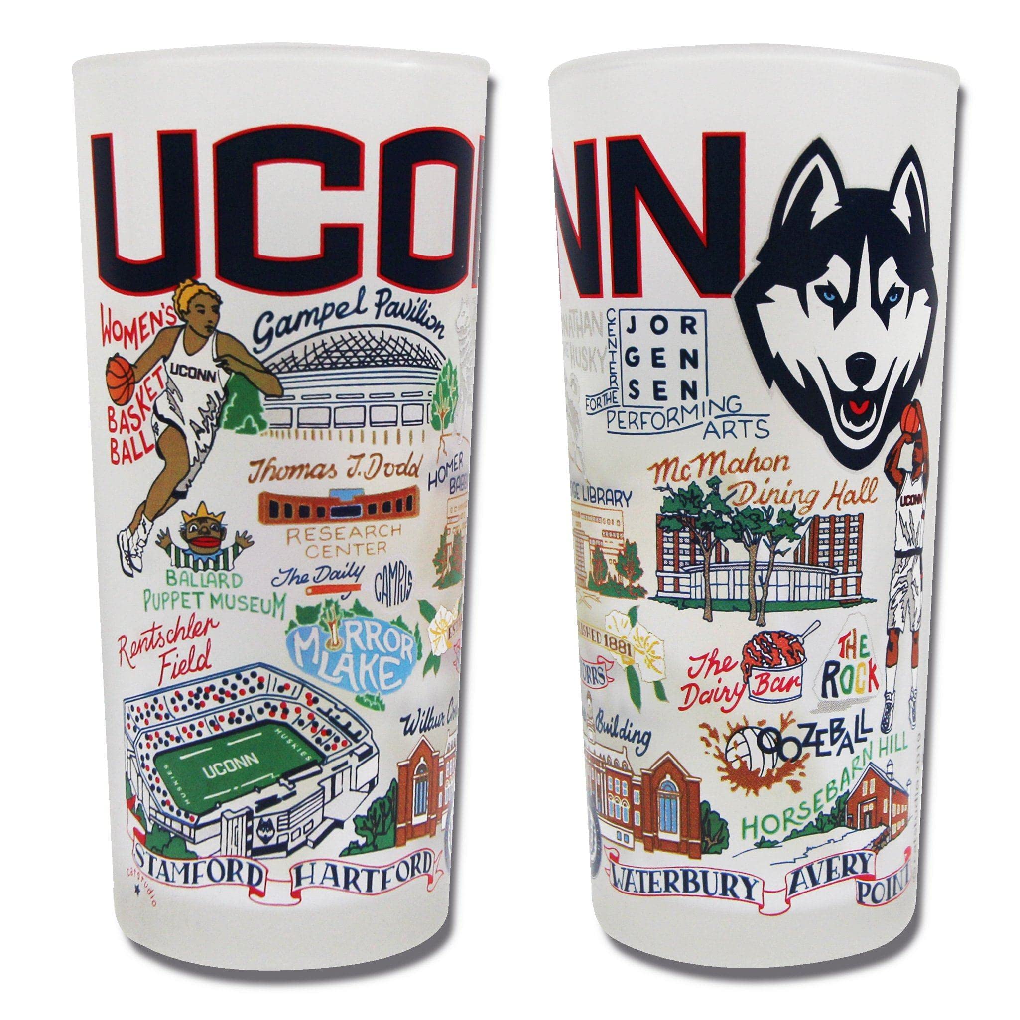 UConn Alumni Glass Cup - 15oz Dishwasher Safe Tumbler for University of Connecticut Fans | Perfect for Game Day, Home Decor & Kitchen Use