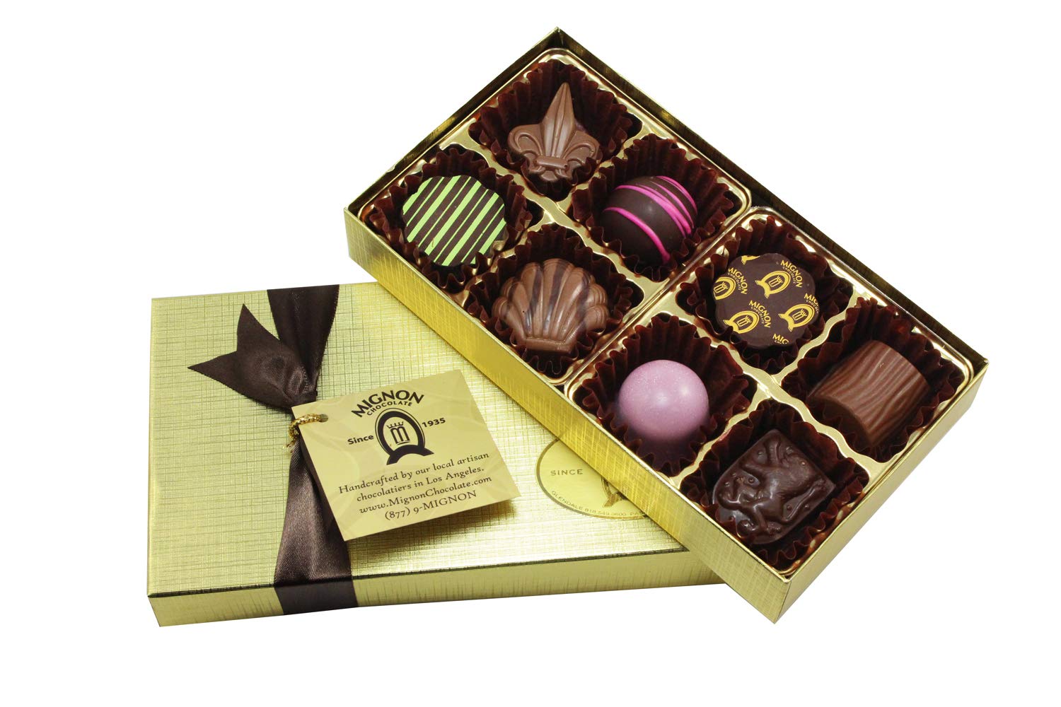 Premium Mignon Chocolate Gourmet Gift Box - Handcrafted Dark & Milk Chocolate with Candied Fruits (8-Piece Assortment) | Perfect for Holidays, Birthdays & Corporate Gifting