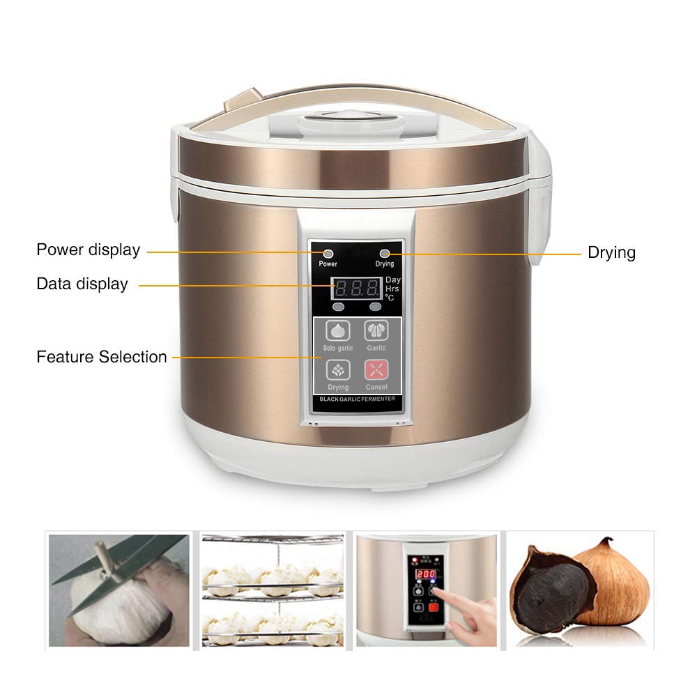 6L Automatic Black Garlic Fermenter - Intelligent Control Garlic Maker & Fermentation Machine - Electric Garlic Pot for DIY Healthy Food - Perfect for Home Cooking, Meal Prep & Organic Food Enthusiasts