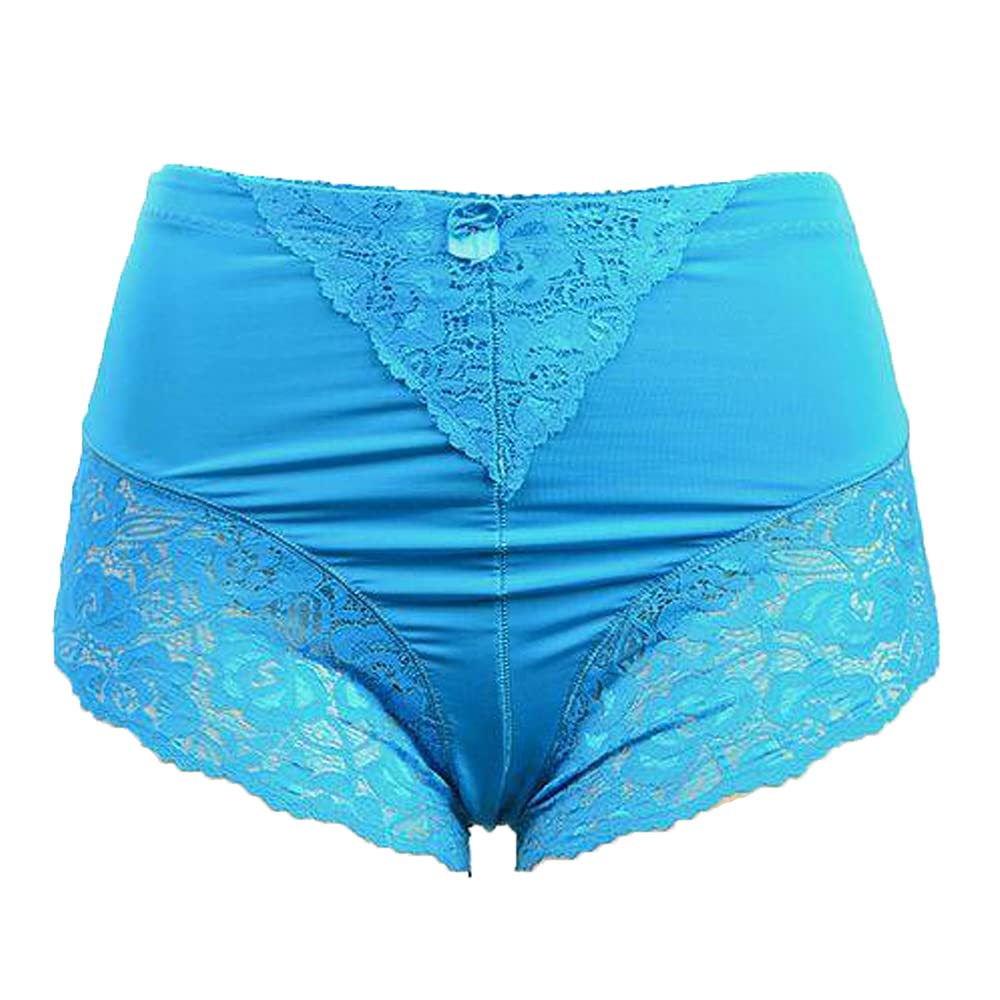 Women's Light Tummy Control Full Coverage Lace Panties - Comfortable High Waist Underwear for Everyday Wear (Turquoise, X-Large) | Perfect for Yoga, Workout & Postpartum Recovery