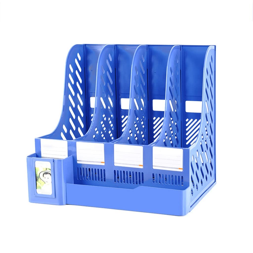 ZLASS 4-Layer Vertical File Organizer - Desktop Document Holder for Office, Home & School - Perfect for Organizing Papers, Folders & Stationery on Desk, Counter or Workspace (Color: A)