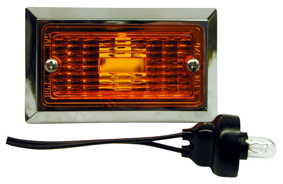 PM M126A Amber Rectangular Clearance Side Marker Light - DOT Approved LED Truck Trailer Marker Lights for Semi Trucks, RVs & Commercial Vehicles - Durable Weatherproof Design for Safe Night Driving
