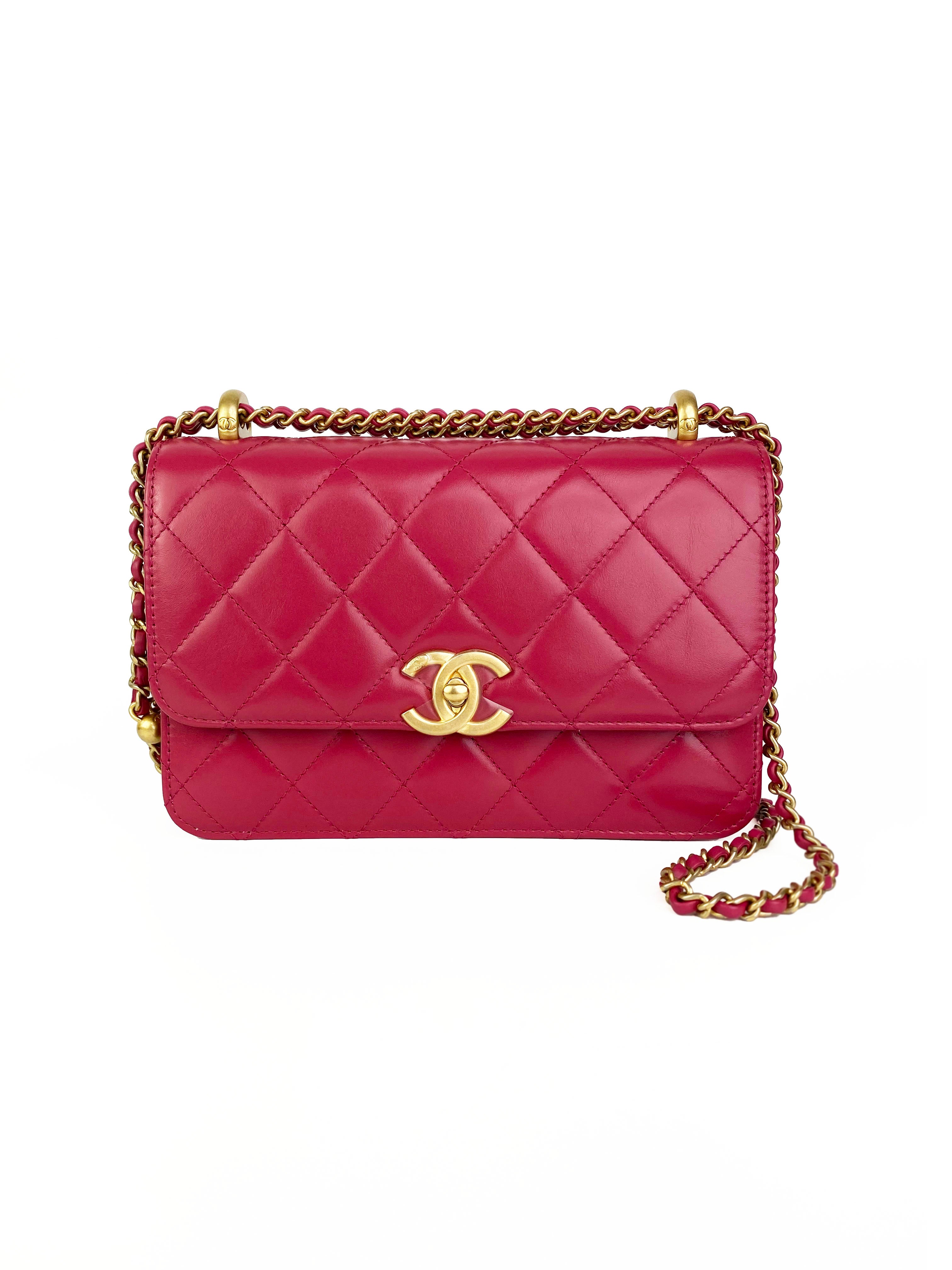Chanel Small Deep Pink Flap Bag - Luxury Designer Crossbody Purse for Women | Perfect for Date Night, Parties & Special Occasions