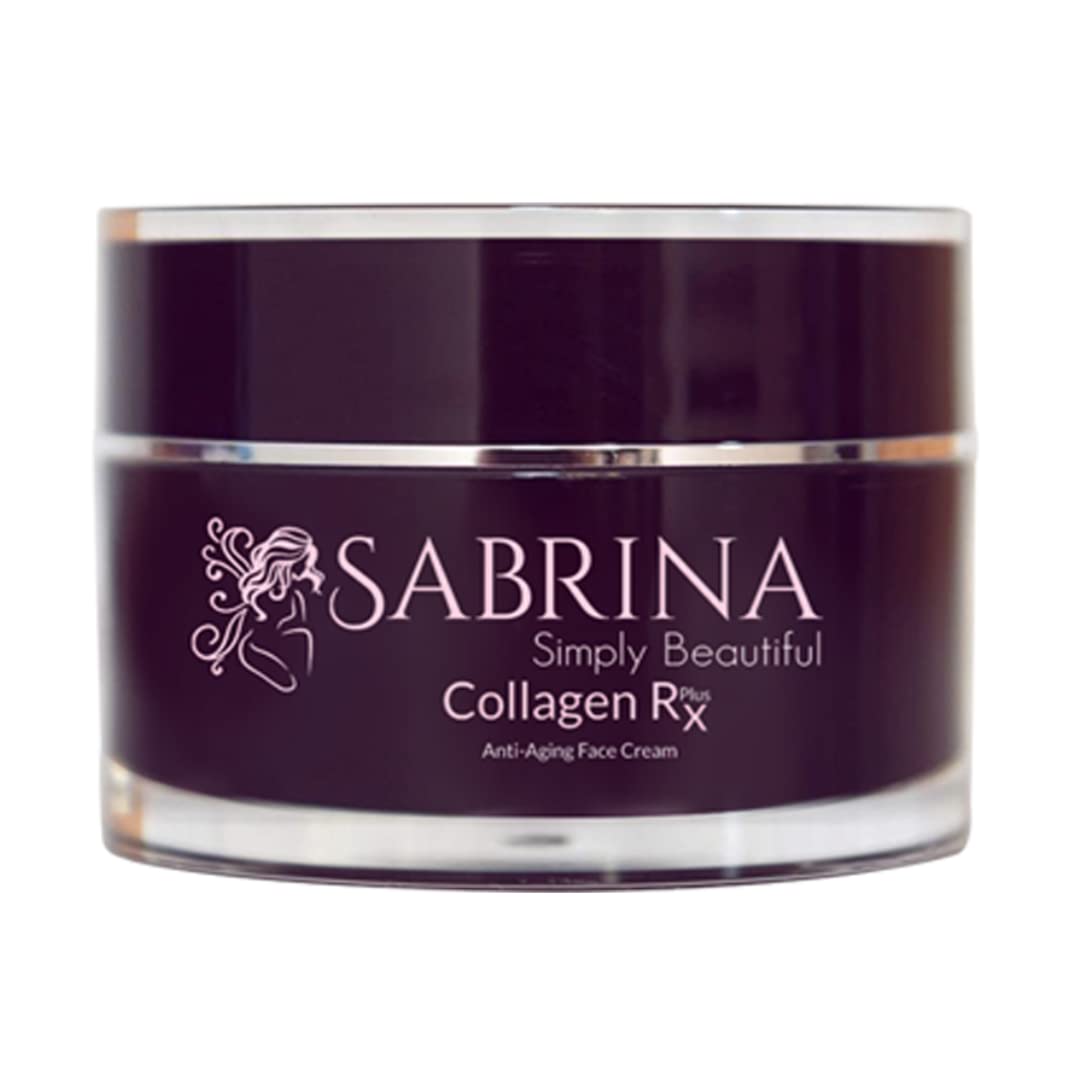 Sabrina Beauty Collagen Rx Plus Anti-Aging Face Cream – Day & Night Moisturizer with Hyaluronic Acid, Vitamin C & Marine Collagen – Lift, Tighten & Improve Skin Texture – 1.7oz – Perfect for Dry, Mature Skin & Wrinkle Reduction