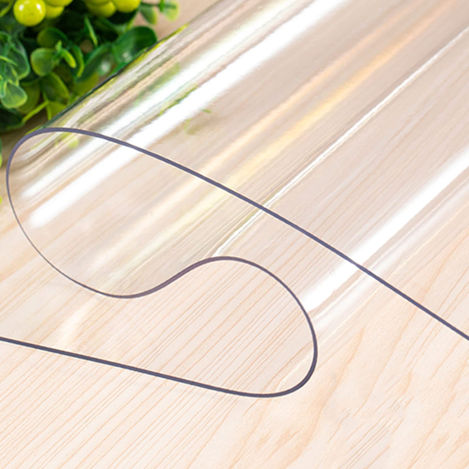1.5mm Clear PVC Tablecloth - Non-Slip Wipeable Protective Mat for Dining Table, Desk, Coffee Table & Shoe Cabinet (80x120cm) | Waterproof & Scratch-Resistant Surface Protector for Home & Office Use
