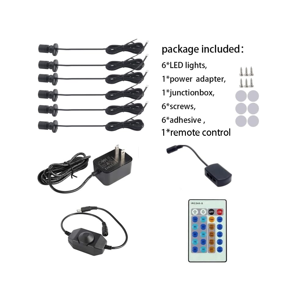 1.5W LED Mini Surface Mounted Jewelry Cabinet Light - 6 Pack Warm White 3000K with PWM Dimmer - Perfect for Display Cases, Closets & Retail Lighting