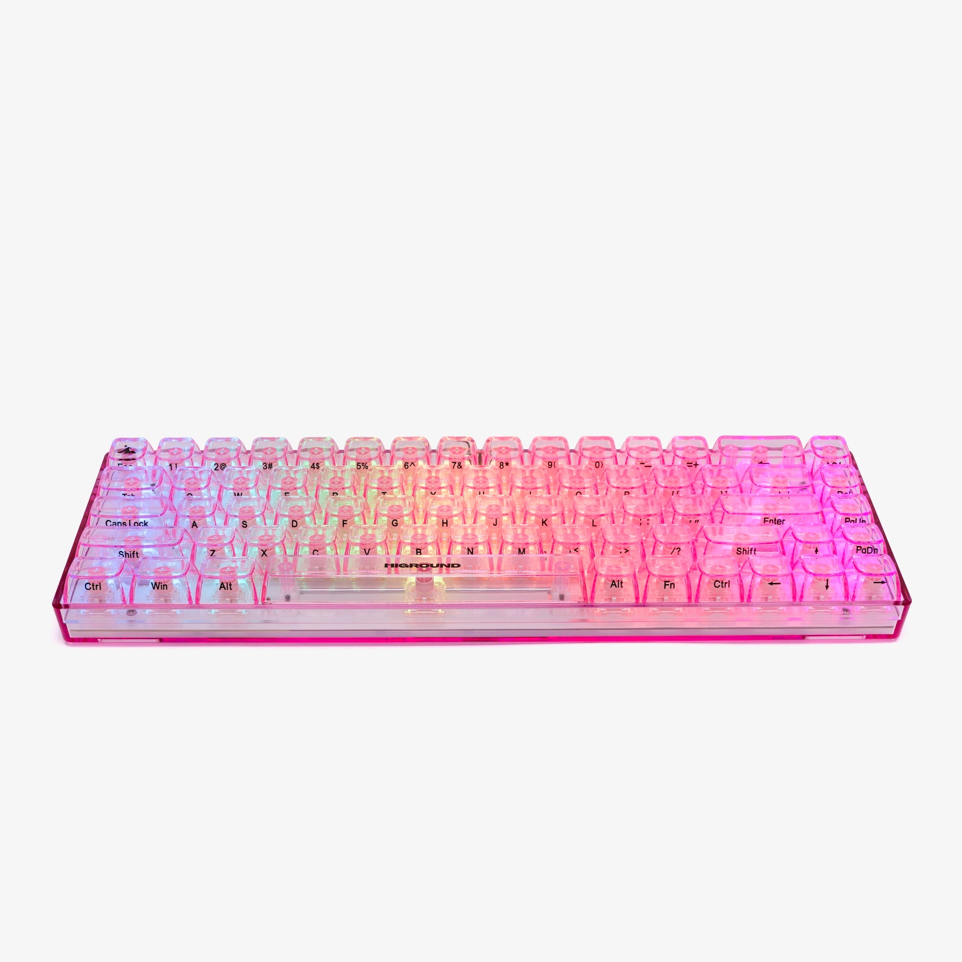Clear Rose Quartz Basecamp 65% Mechanical Keyboard with Honey V2 Switches - Compact RGB Gaming Keyboard for PC, Mac, Typing & Office Work