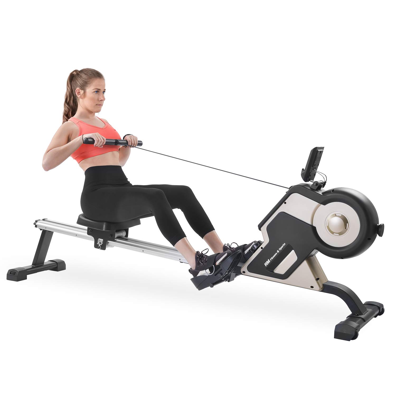 **Magnetic Rowing Machine for Home Gym - Compact Indoor Rower with 8-Level Magnetic Resistance, LCD Monitor & Quiet Workout - Perfect for Cardio, Full-Body Training & Small Spaces**