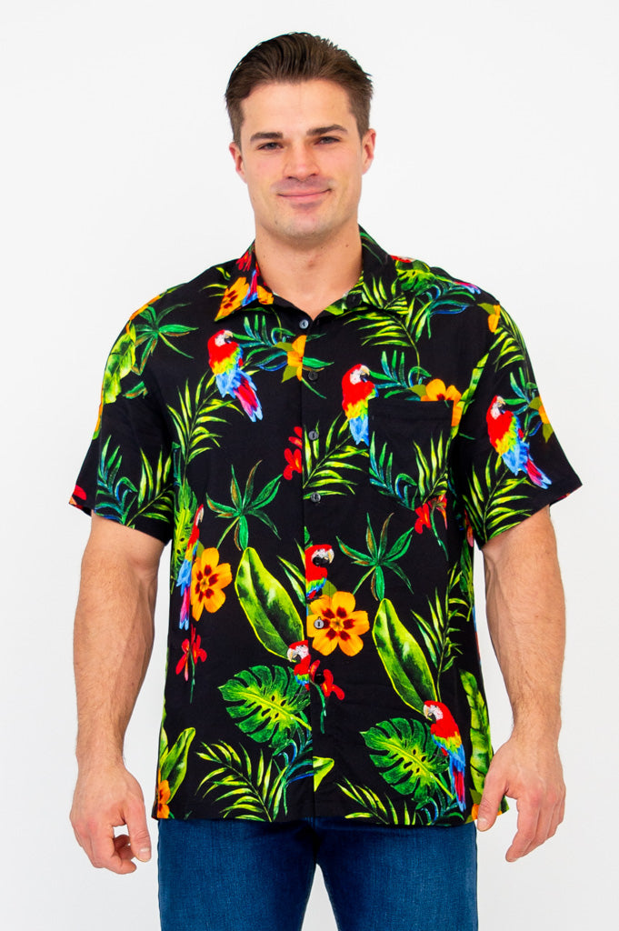 Dinosaur Print T-Shirt for Men & Women | Parrot Design | Eco-Friendly Woven Bamboo Fabric | Casual Wear & Outdoor Activities