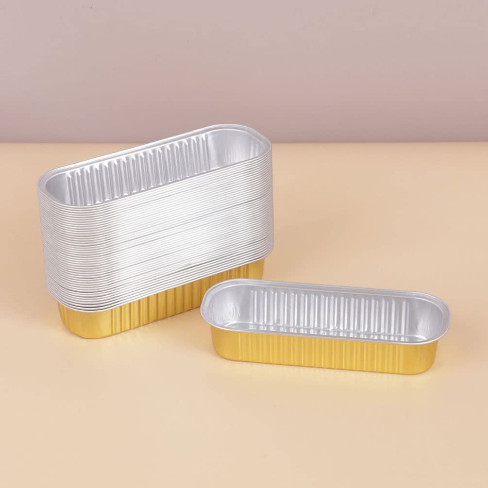 50Pcs Aluminum Mini Disposable Loaf Pans with Lids - Oblong Foil Baking Pans for Toaster Oven, Bread, Food Storage - Perfect for Catering, Party, BBQ & Meal Prep