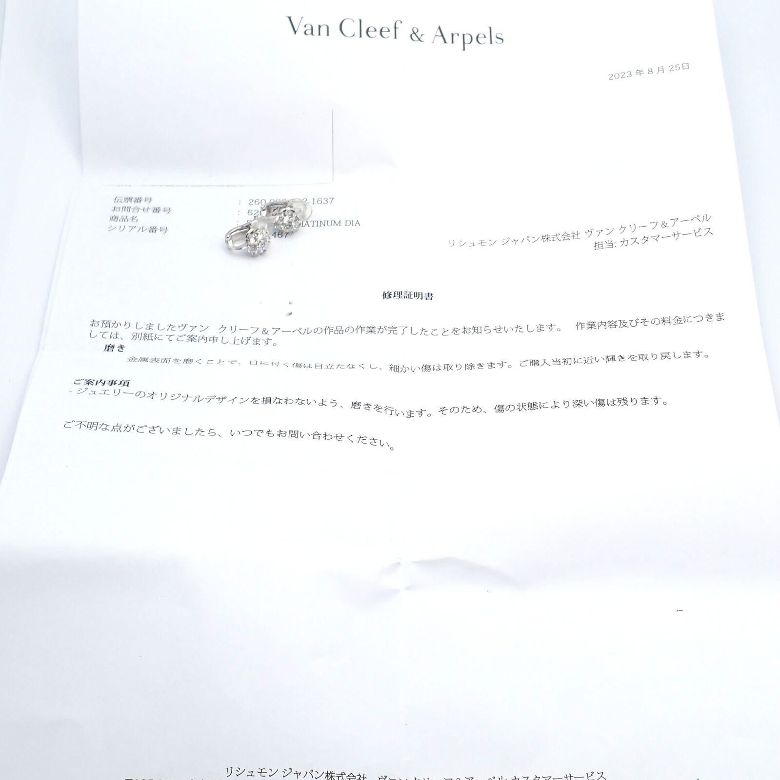 Van Cleef & Arpels Platinum Diamond Fleurette Flower Earrings - Luxury Diamond Stud Earrings for Women, Perfect for Weddings, Parties & Special Occasions