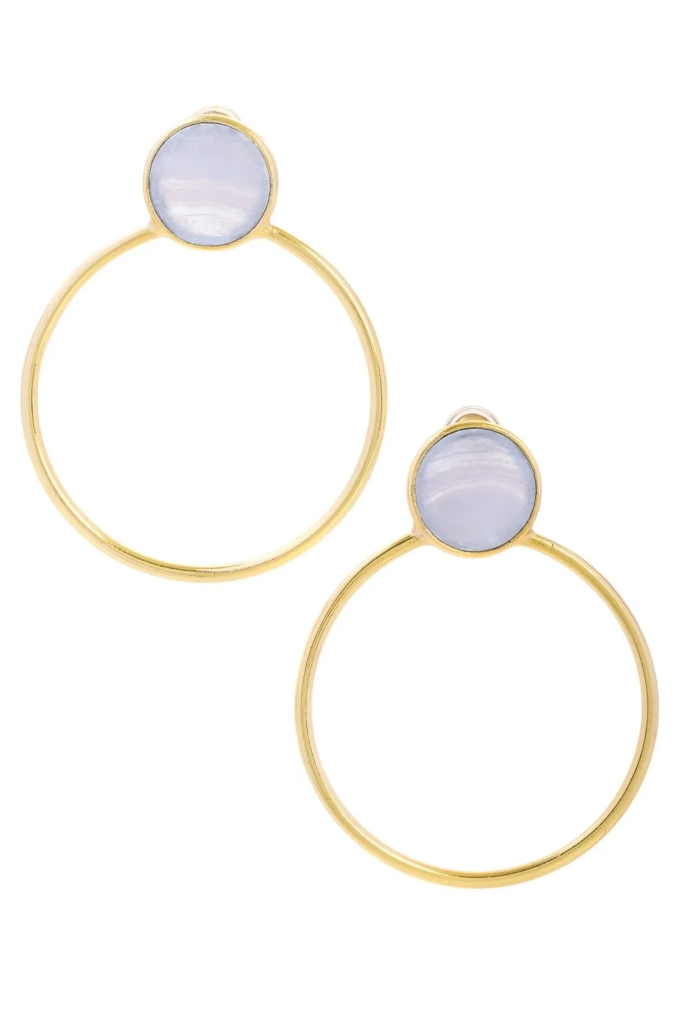 Gemstone Stud Hoop Earrings for Women - Dainty Gold/Silver Hoops with Natural Stones - Perfect for Everyday Wear, Gift Giving & Special Occasions
