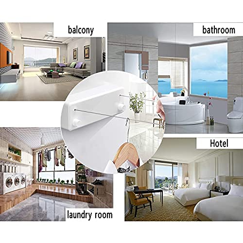 Retractable Clothesline 4.2m - Invisible Indoor Clothes Drying Rack for Hotel, Balcony & Bathroom | Space-Saving Laundry Solution for Small Apartments & Travel