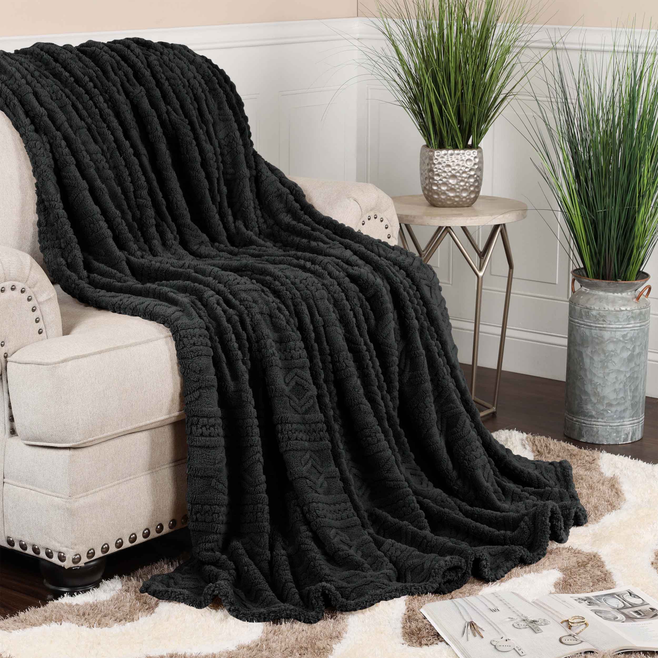 Arctic Boho Jacquard Plush Fleece Blanket - Ultra Soft & Warm Winter Throw for Couch, Bed, Sofa - Perfect for Home Decor, Cozy Nights & Gift Giving