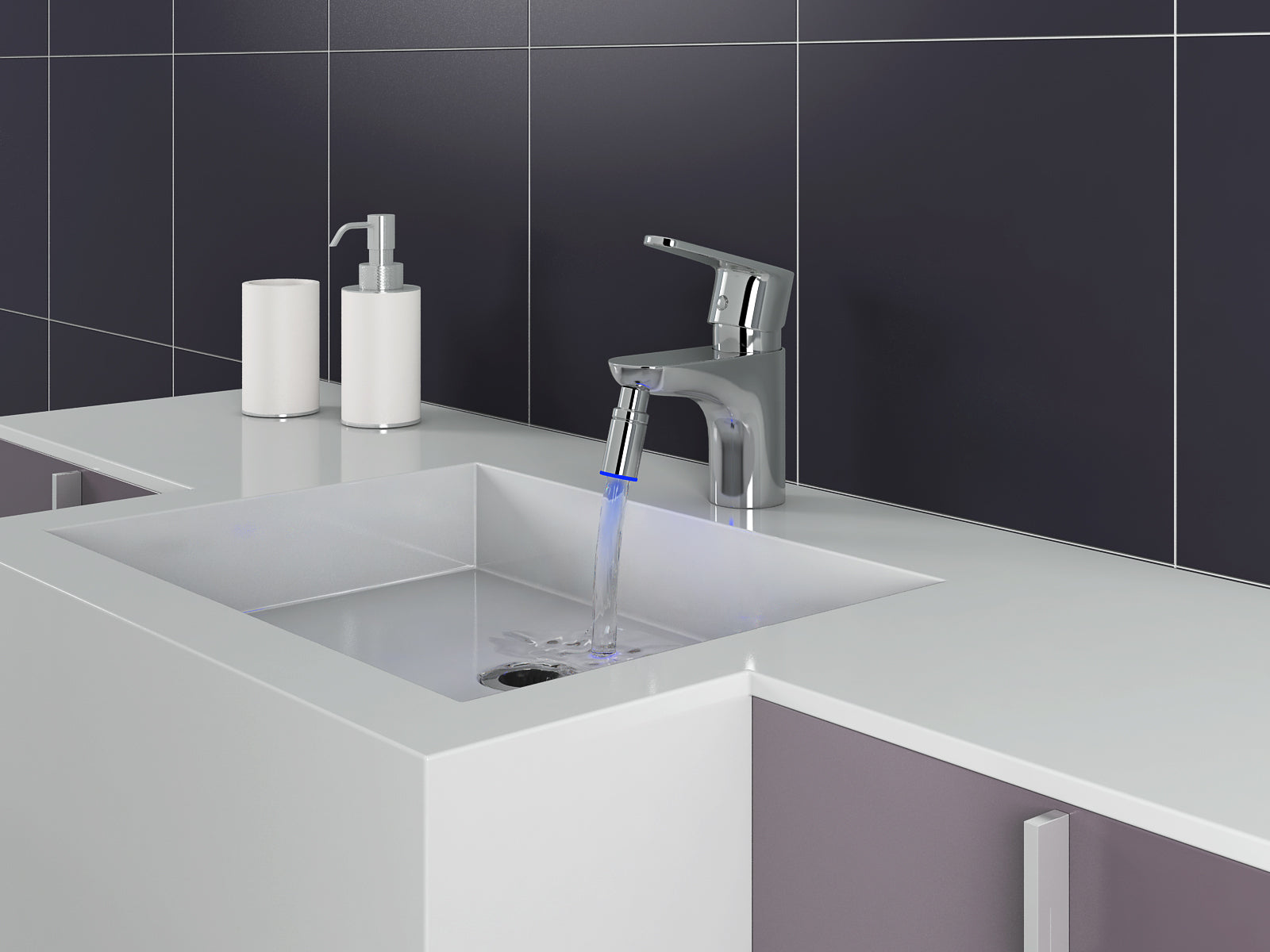 LED Light Chrome Bathroom Faucet - Modern Water-Saving Touchless Sensor Tap for Sink, Vanity & Wash Basin - Perfect for Home, Hotel & Commercial Use