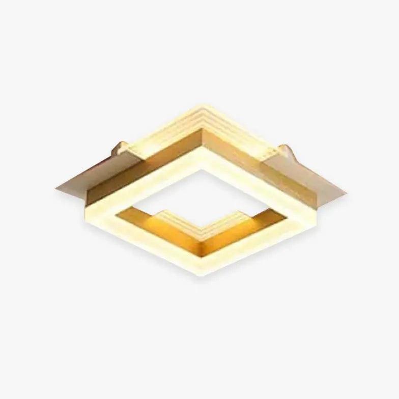 Modern Square Gold Ceiling Light for Hallway - Elegant Corridor Lighting Fixture for Home & Office Decoration