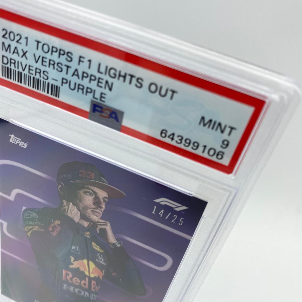PSA 9 Graded 14/25 Max Verstappen Purple Parallel Racing Card - Perfect for F1 Collectors, Sports Memorabilia Displays & Racing Enthusiasts