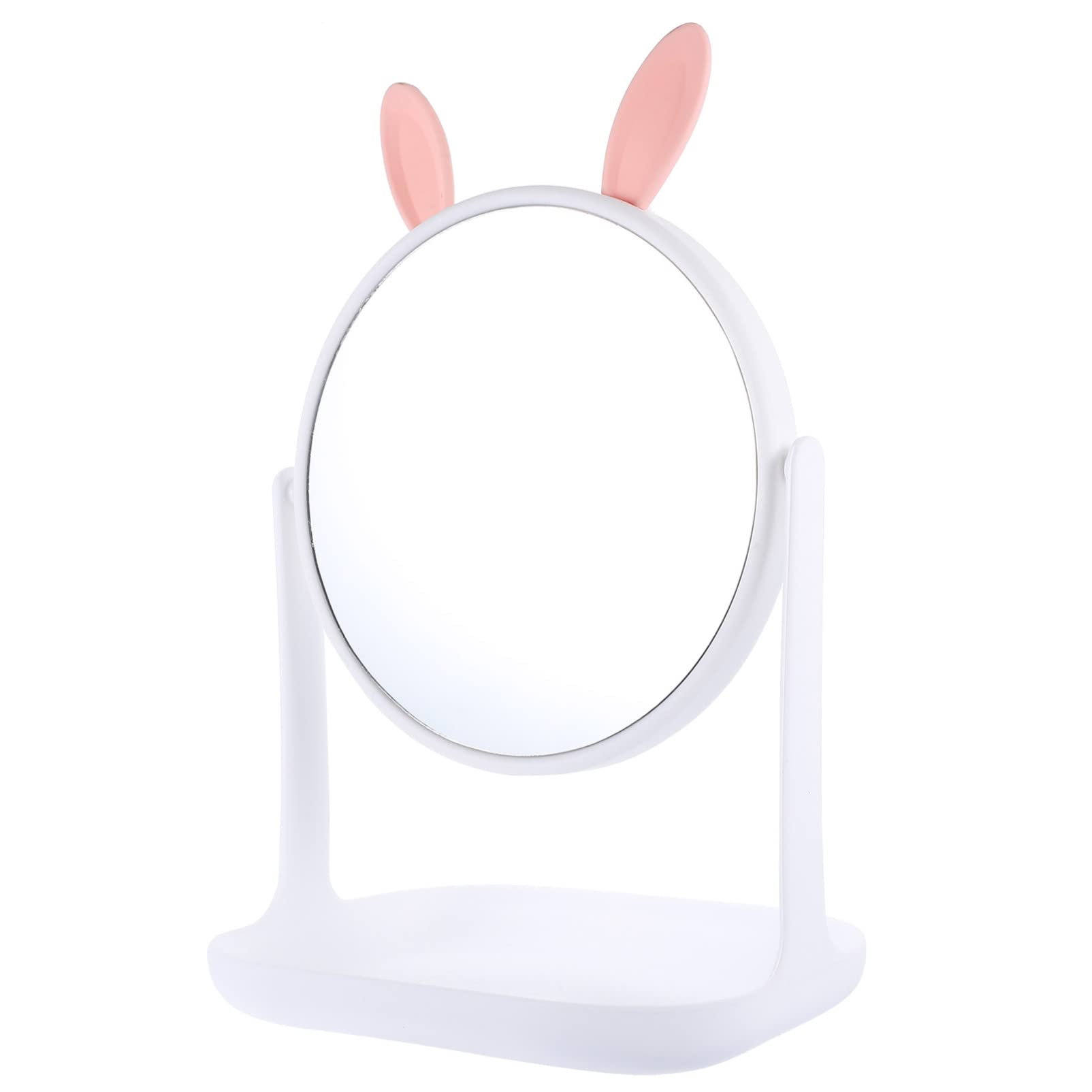 FOMIYES Cute Cat Ear Vanity Mirror - 25x16cm Rotating HD Makeup Mirror for Girls, Home, Bathroom & Bedroom | Perfect for Dressing Table, Cosmetics & Personal Grooming