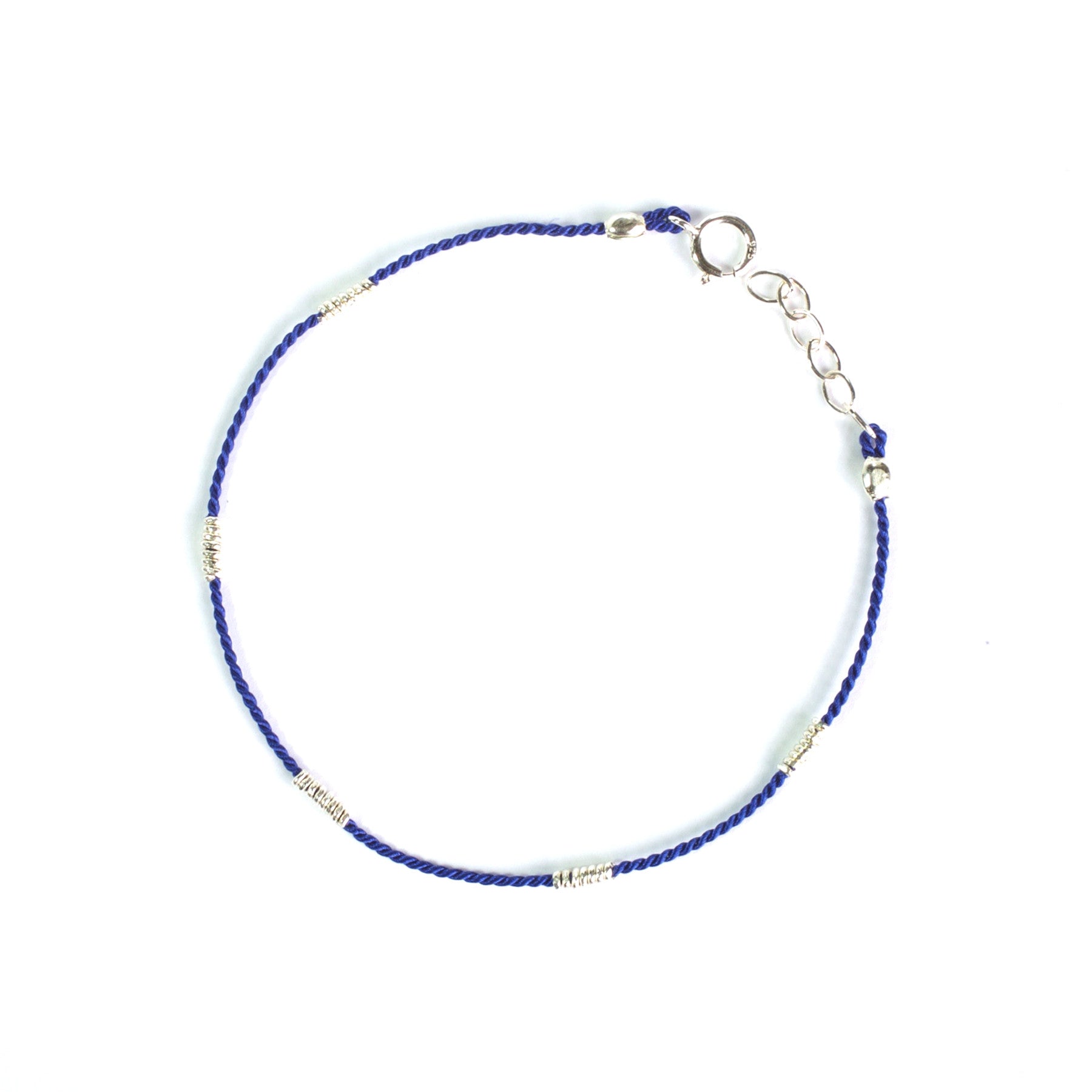 Elegant Wrapped Wire Silk Bracelet - Blue & Silver for Women | Boho Chic Handmade Jewelry | Perfect for Parties, Weddings & Everyday Wear