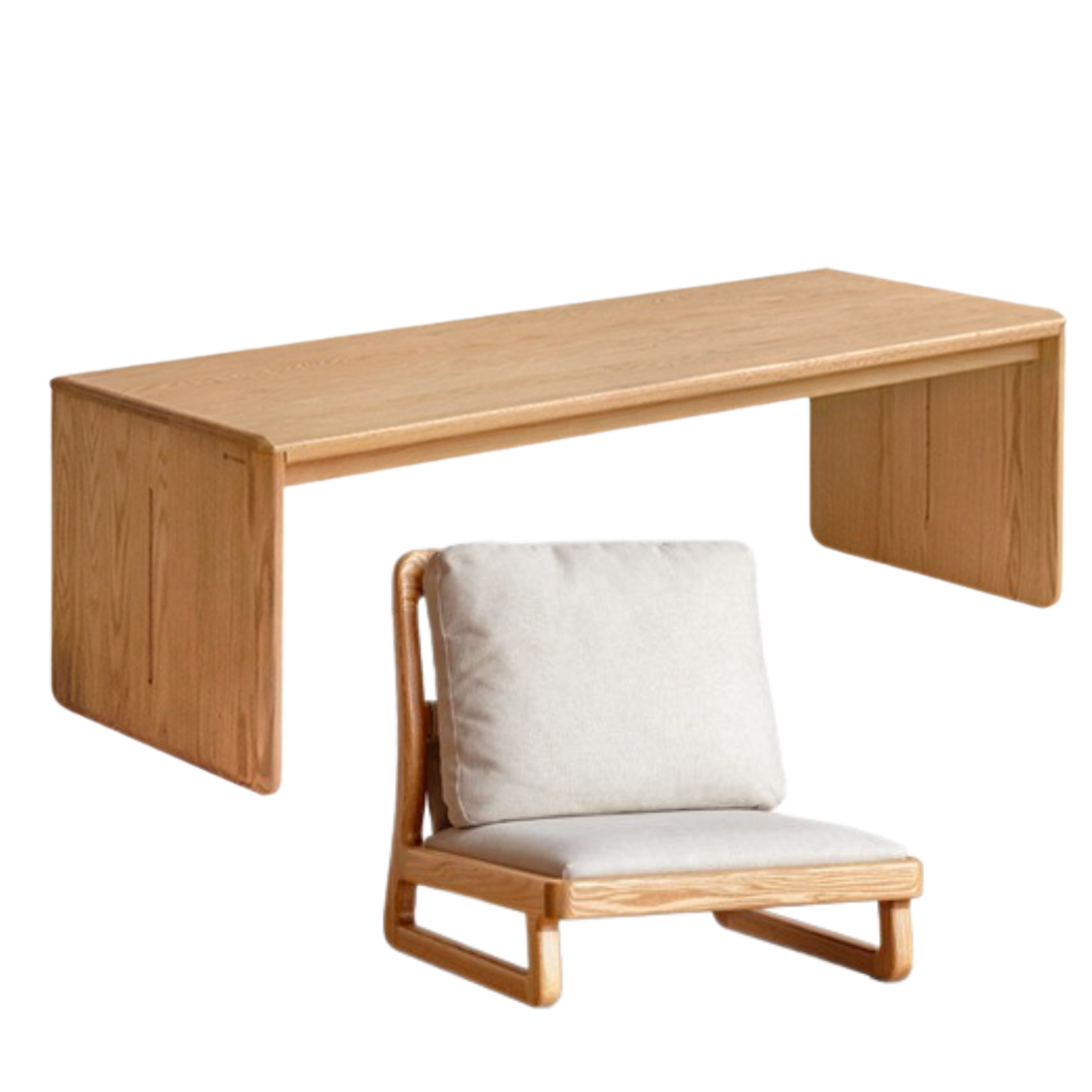 Solid Oak Wood Tatami Tea Table - Japanese Style Low Coffee Table for Zen Living Room, Meditation, and Tea Ceremony