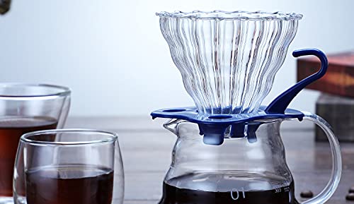 2-Pack Glass Pour Over Coffee Funnel Set - Reusable Coffee Dripper for Pour Over Brewing - Perfect for Home, Office & Camping Coffee Making