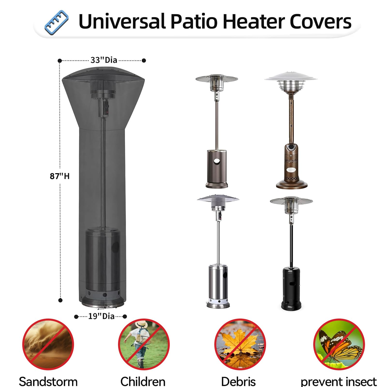**Heavy Duty 420D Oxford Waterproof Patio Heater Cover - 87
