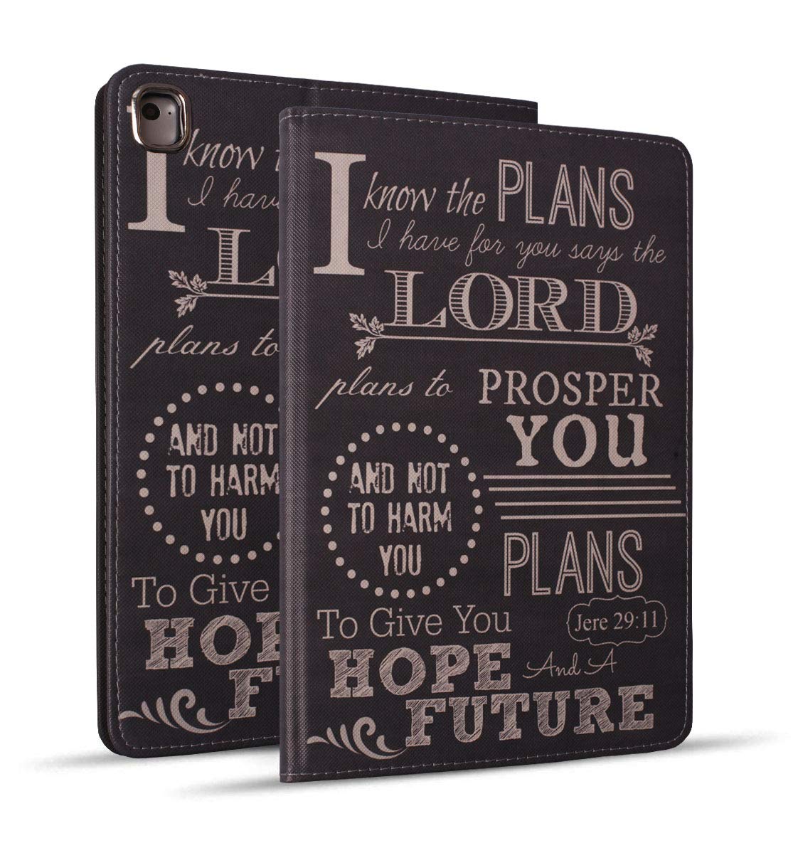 Jeremiah 29:11 Bible Verse Leather iPad Case - Compatible with iPad 9.7 (2018/2017), Air 2, Air & Pro 9.7 | Adjustable Stand & Auto Wake/Sleep Smart Cover for iPad 6th/5th Gen - Perfect for Daily Devotion, Church & Christian Gift Giving