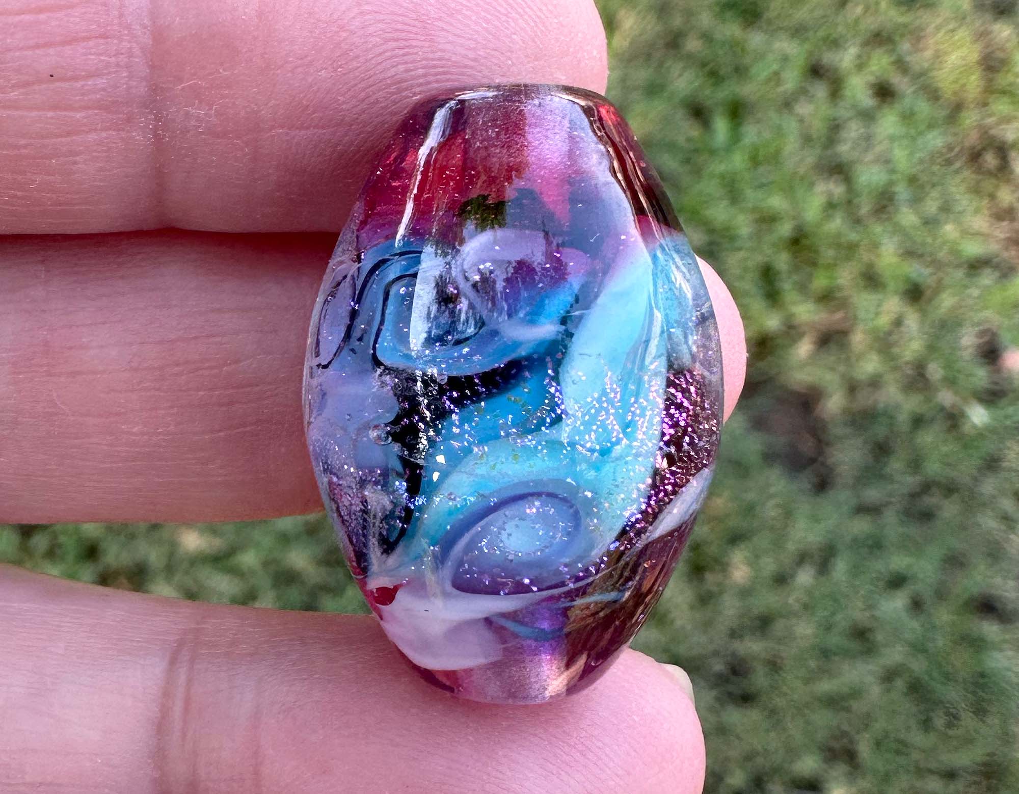 Unicorn Kisses Pink Lampwork Glass Focal Bead for Jewelry Making - Handmade SRA Beads for Necklaces, Bracelets & DIY Crafts - Perfect for Gift Giving & Boho Style Accessories