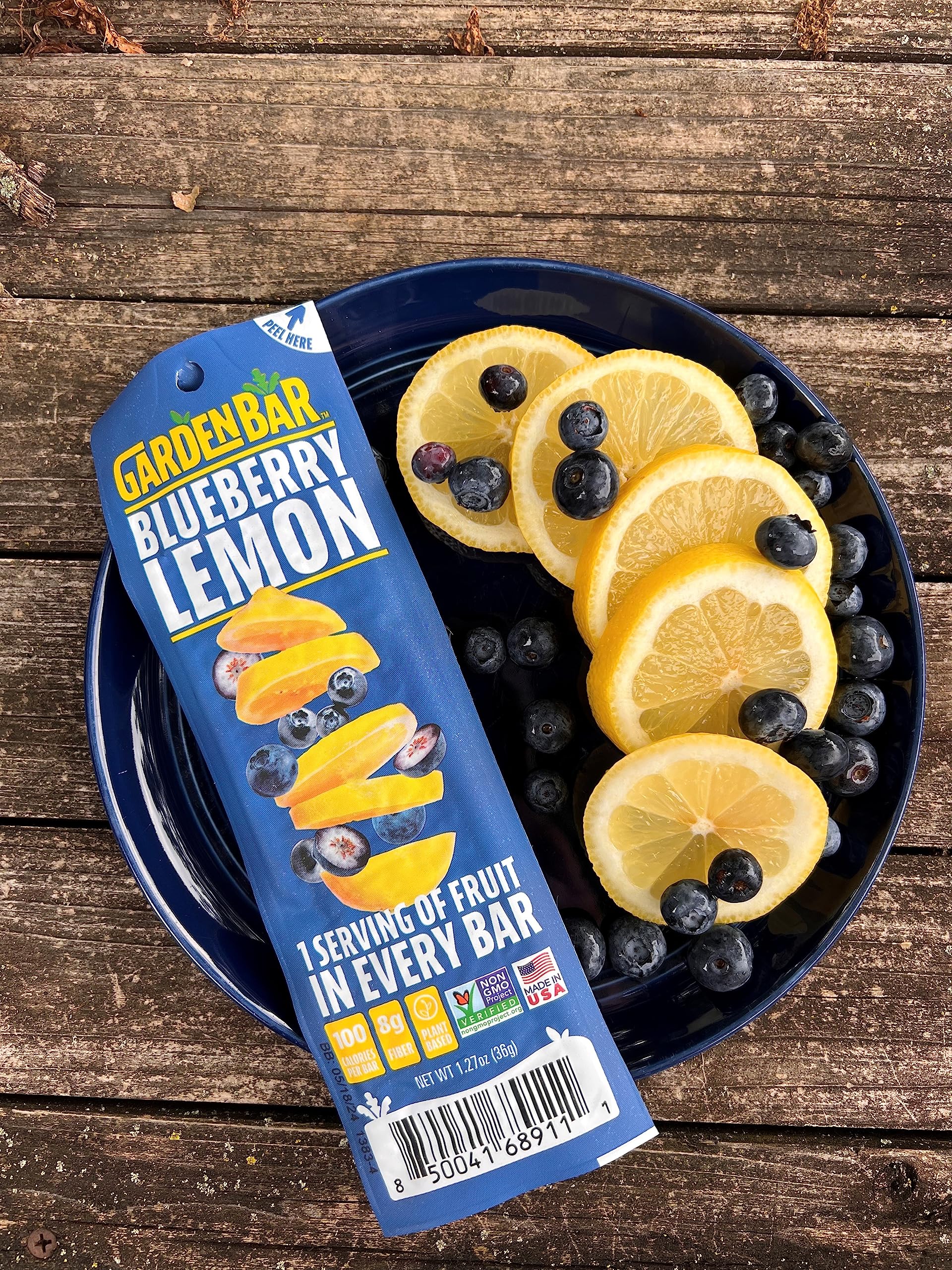 Organic Blueberry Lemon Fruit Leather Jerky | Healthy Vegan Snack, Gluten Free, Non-GMO, High Fiber | 6 Pack | Perfect for Hiking, Lunchboxes & On-the-Go Energy