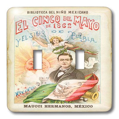 Vintage Cinco De Mayo Poster Light Switch Cover - Decorative Switch Plate for Mexican Fiesta, Kitchen, Bathroom & Home Decor - 3D Rose Design (lsp_109904_2)