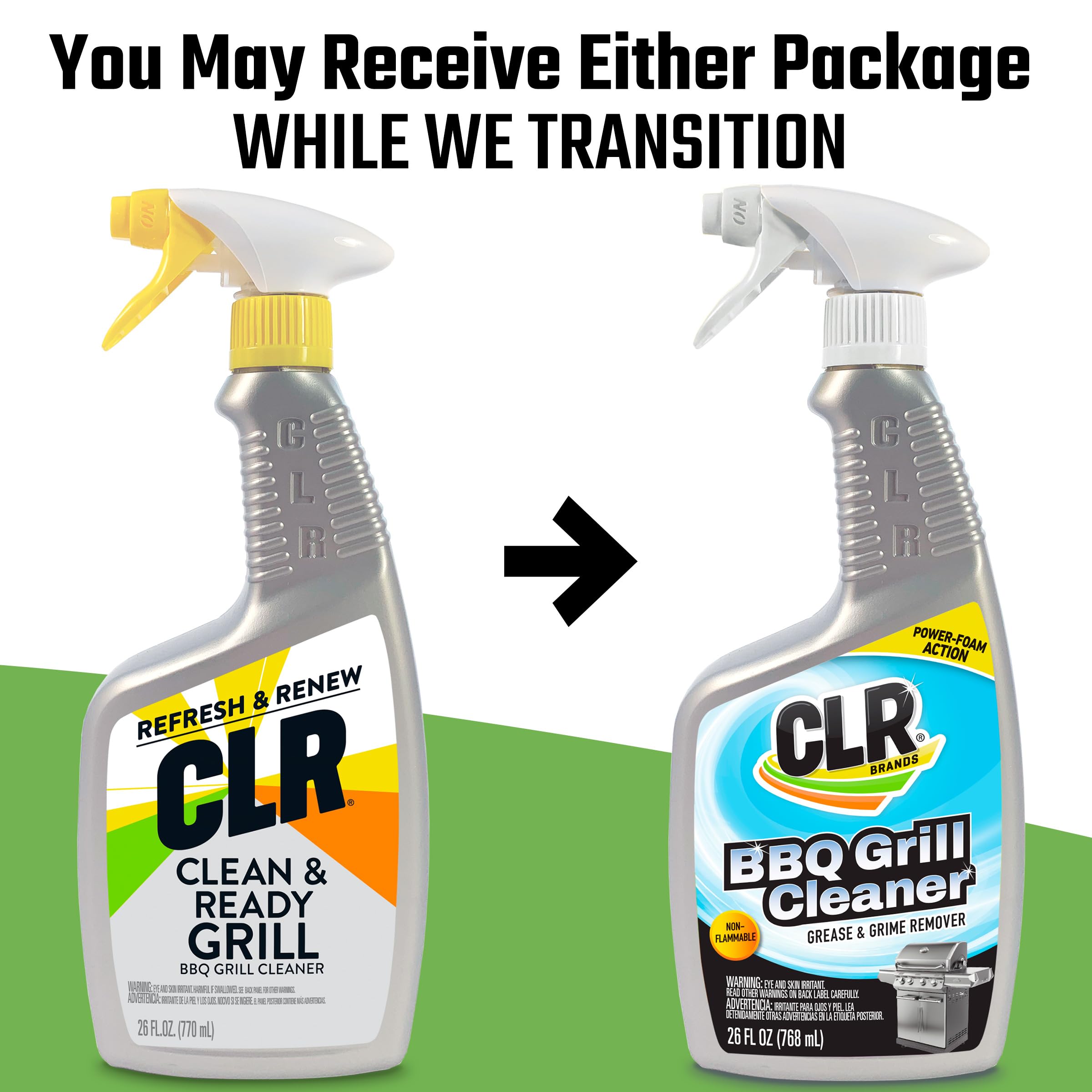 CLR Grill Cleaner & Degreaser Spray - 26 oz | Heavy-Duty BBQ Cleaner for Pellet & Electric Smokers | Removes Burnt Food, Grease & Grime from Grates & Racks | Perfect for Backyard BBQs, Camping & Outdoor Cooking