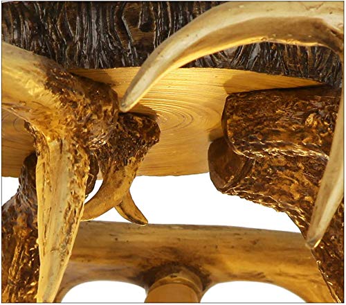 Rustic Antler Flush Mount Ceiling Light Fixture - LED Resin Chandelier for Living Room, Restaurant, Cafe - Perfect for Farmhouse, Lodge & Cabin Decor